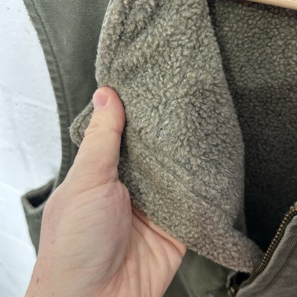 Y2K Carhartt Sherpa-Lined Vest “Army Green” V33 ARG - Picture 12 of 12